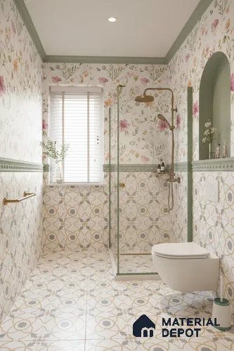 Moroccan Wall & Floor Tile TL 05216 Zellige Orange Bloom Multi Colour 1 ft x 1 ft Porcelain Matte Finish - 9 mm | Suitable for Kitchen, Bathroom, Balcony | Please Expect a Slight Variation of Pattern