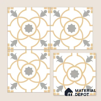 Moroccan Wall & Floor Tile TL 05216 Zellige Orange Bloom Multi Colour 1 ft x 1 ft Porcelain Matte Finish - 9 mm | Suitable for Kitchen, Bathroom, Balcony | Please Expect a Slight Variation of Pattern