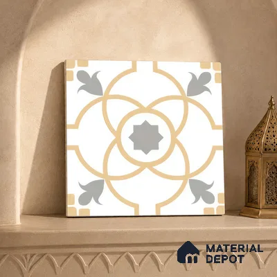 Moroccan Wall & Floor Tile TL 05216 Zellige Orange Bloom Multi Colour 1 ft x 1 ft Porcelain Matte Finish - 9 mm | Suitable for Kitchen, Bathroom, Balcony | Please Expect a Slight Variation of Pattern