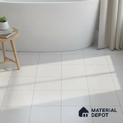Plain Tile TL 05217 B Zellige Frosty White 1 ft x 1 ft Vitrified Matte Finish - 9 mm | Suitable for Kitchen, Bathroom, Balcony Floor & Wall (Sample)