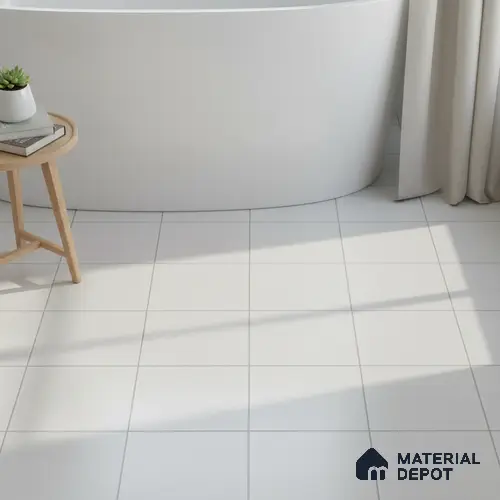 Plain Tile TL 05217 B Zellige Frosty White 1 ft x 1 ft Vitrified Matte Finish - 9 mm | Suitable for Kitchen, Bathroom, Balcony Floor & Wall
