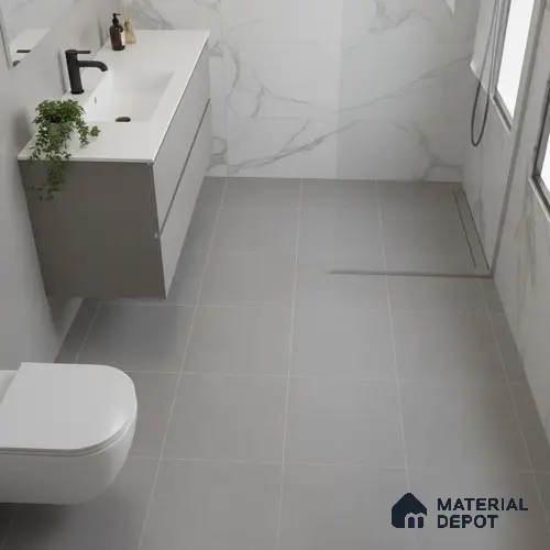 Plain Tile TL 05217 Zellige Plain Grey 1 ft x 1 ft Vitrified Matte Finish - 9 mm | Suitable for Kitchen, Bathroom, Balcony Floor & Wall