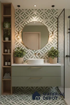 Moroccan Tile TL 05218 Zellige Deep Emerald Green Multi Colour 1 ft x 1 ft Vitrified Matte Finish - 9 mm | Suitable for Kitchen, Bathroom, Balcony Floor & Wall | Please Expect a Slight Variation of Pattern (Sample)