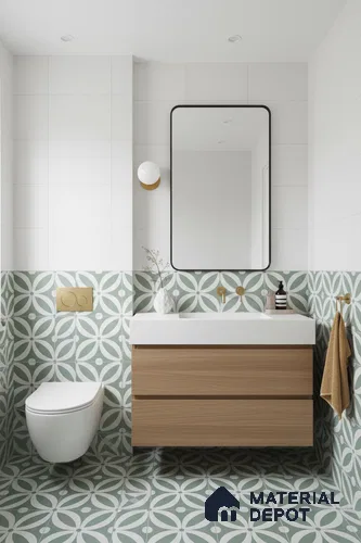 Moroccan Wall & Floor Tile TL 05218 Zellige Deep Emerald Green Multi Colour 1 ft x 1 ft Porcelain Matte Finish - 9 mm | Suitable for Kitchen, Bathroom, Balcony | Please Expect a Slight Variation of Pattern