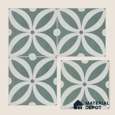 Moroccan Wall & Floor Tile TL 05218 Zellige Deep Emerald Green Multi Colour 1 ft x 1 ft Porcelain Matte Finish - 9 mm | Suitable for Kitchen, Bathroom, Balcony | Please Expect a Slight Variation of Pattern