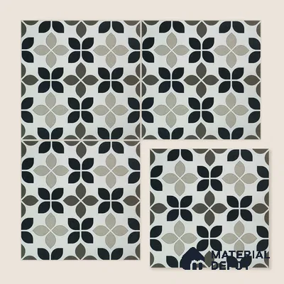 Moroccan Wall & Floor Tile TL 05219 B Zellige Monochrome Blossom Multi Colour 1 ft x 1 ft Porcelain Matte Finish - 9 mm | Suitable for Kitchen, Bathroom, Balcony | Please Expect a Slight Variation of Pattern
