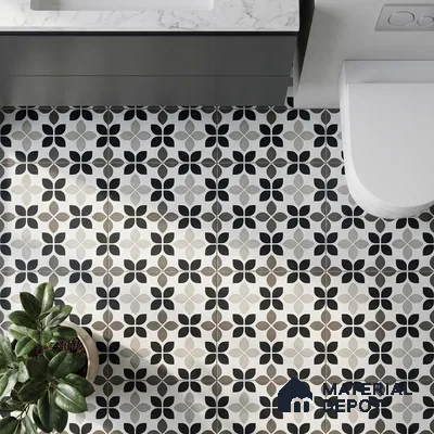Moroccan Tile TL 05219 B Zellige Monochrome Blossom Multi Colour 1 ft x 1 ft Vitrified Matte Finish - 9 mm | Suitable for Kitchen, Bathroom, Balcony Floor & Wall | Please Expect a Slight Variation of Pattern (Sample)