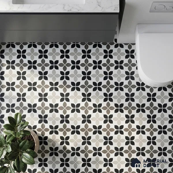 Moroccan Tile TL 05219 B Zellige Monochrome Blossom Multi Colour 1 ft x 1 ft Vitrified Matte Finish - 9 mm | Suitable for Kitchen, Bathroom, Balcony Floor & Wall | Please Expect a Slight Variation of Pattern (Sample)