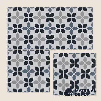 Moroccan Wall & Floor Tile TL 05219 Zellige Midnight Blossom Multi Colour 1 ft x 1 ft Porcelain Matte Finish - 9 mm | Suitable for Kitchen, Bathroom, Balcony | Please Expect a Slight Variation of Pattern