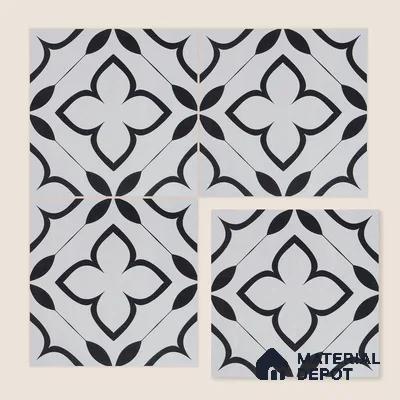 Moroccan Wall & Floor Tile TL 05220 Zellige Eclipse Petals Multi Colour 1 ft x 1 ft Porcelain Matte Finish - 9 mm | Suitable for Kitchen, Bathroom, Balcony | Please Expect a Slight Variation of Pattern