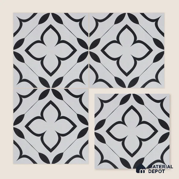 Moroccan Wall & Floor Tile TL 05220 Zellige Eclipse Petals Multi Colour 1 ft x 1 ft Porcelain Matte Finish - 9 mm | Suitable for Kitchen, Bathroom, Balcony | Please Expect a Slight Variation of Pattern