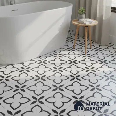 Moroccan Tile TL 05220 Zellige Eclipse Petals Multi Colour 1 ft x 1 ft Vitrified Matte Finish - 9 mm | Suitable for Kitchen, Bathroom, Balcony Floor & Wall | Please Expect a Slight Variation of Pattern (Sample)
