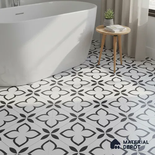 Moroccan Wall & Floor Tile TL 05220 Zellige Eclipse Petals Multi Colour 1 ft x 1 ft Porcelain Matte Finish - 9 mm | Suitable for Kitchen, Bathroom, Balcony | Please Expect a Slight Variation of Pattern
