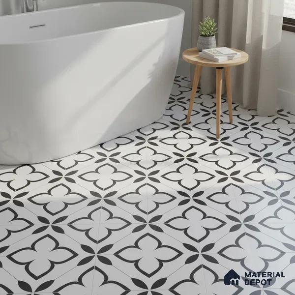 Moroccan Tile TL 05220 Zellige Eclipse Petals Multi Colour 1 ft x 1 ft Vitrified Matte Finish - 9 mm | Suitable for Kitchen, Bathroom, Balcony Floor & Wall | Please Expect a Slight Variation of Pattern (Sample)