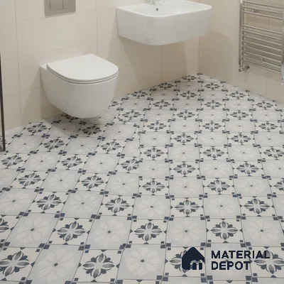 Moroccan Tile TL 05221 Zellige Noir Bloom Square Multi Colour 1 ft x 1 ft Vitrified Matte Finish - 9 mm | Suitable for Kitchen, Bathroom, Balcony Floor & Wall | Please Expect a Slight Variation of Pattern (Sample)