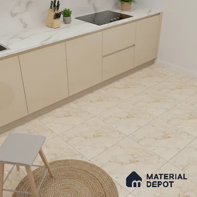 Marble Wall & Floor Tile TL 05223 B Marbella Warm Cream 2 ft x 2 ft Porcelain Matte Finish 8 mm | Suitable for Living Room, Bedroom, Bathroom, Kitchen & Balcony