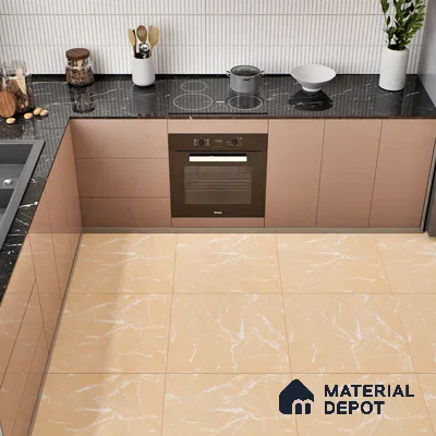 Marble Wall & Floor Tile TL 05223 Marbella Sunset Glow 2 ft x 2 ft Porcelain Matte Finish 8 mm | Suitable for Living Room, Bedroom, Bathroom, Kitchen & Balcony