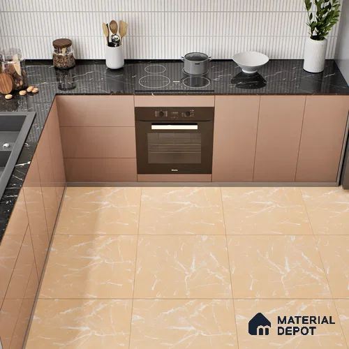Marble Wall & Floor Tile TL 05223 Marbella Sunset Glow 2 ft x 2 ft Porcelain Matte Finish 8 mm | Suitable for Living Room, Bedroom, Bathroom, Kitchen & Balcony