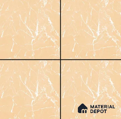 Marble Wall & Floor Tile TL 05223 Marbella Sunset Glow 2 ft x 2 ft Porcelain Matte Finish 8 mm | Suitable for Living Room, Bedroom, Bathroom, Kitchen & Balcony