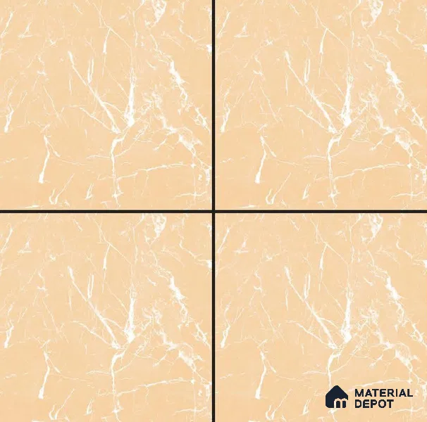 Marble Wall & Floor Tile TL 05223 Marbella Sunset Glow 2 ft x 2 ft Porcelain Matte Finish 8 mm | Suitable for Living Room, Bedroom, Bathroom, Kitchen & Balcony