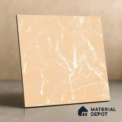 Marble Wall & Floor Tile TL 05223 Marbella Sunset Glow 2 ft x 2 ft Porcelain Matte Finish 8 mm | Suitable for Living Room, Bedroom, Bathroom, Kitchen & Balcony