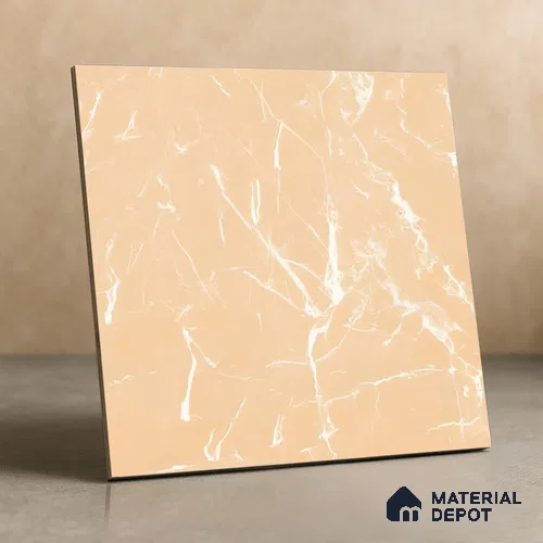Marble Wall & Floor Tile TL 05223 Marbella Sunset Glow 2 ft x 2 ft Porcelain Matte Finish 8 mm | Suitable for Living Room, Bedroom, Bathroom, Kitchen & Balcony