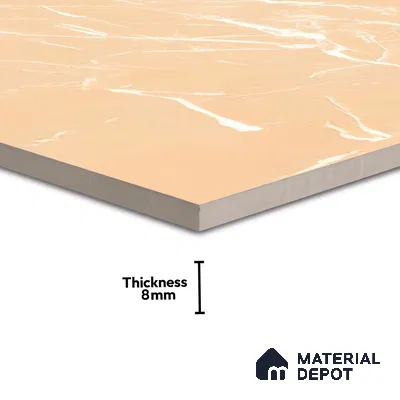 Marble Wall & Floor Tile TL 05223 Marbella Sunset Glow 2 ft x 2 ft Porcelain Matte Finish 8 mm | Suitable for Living Room, Bedroom, Bathroom, Kitchen & Balcony