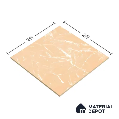 Marble Wall & Floor Tile TL 05223 Marbella Sunset Glow 2 ft x 2 ft Porcelain Matte Finish 8 mm | Suitable for Living Room, Bedroom, Bathroom, Kitchen & Balcony
