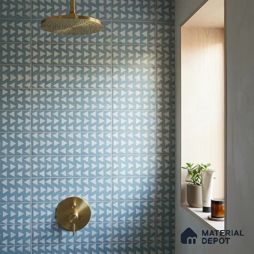 Subway Wall & Floor Tile TL 05232 B Colombiana Cerulean Blue Decor 12 x 3 inch Vitrified Matte Finish - 8 mm | 20 Random Faces | Suitable for Accent / Feature Walls, Bathroom, Kitchen Wall & Backsplashes