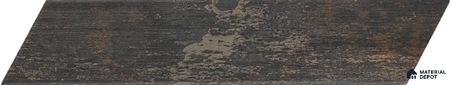 Subway Metallic Wall & Floor Tile TL 05233 B Edge Craft Thunder Terra Chevron Edge 18 x 3 inch (450x80 mm) Vitrified Matte Finish - 8 mm | 48 Random Faces | Suitable for Accent / Feature Walls, Bathroom, Kitchen Wall & Backsplashes