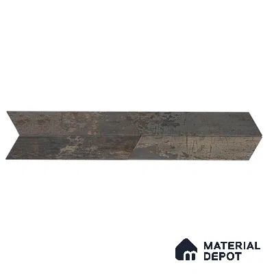 Subway Metallic Wall & Floor Tile TL 05233 B Edge Craft Thunder Terra Chevron Edge 18 x 3 inch (450x80 mm) Vitrified Matte Finish - 8 mm | 48 Random Faces | Suitable for Accent / Feature Walls, Bathroom, Kitchen Wall & Backsplashes