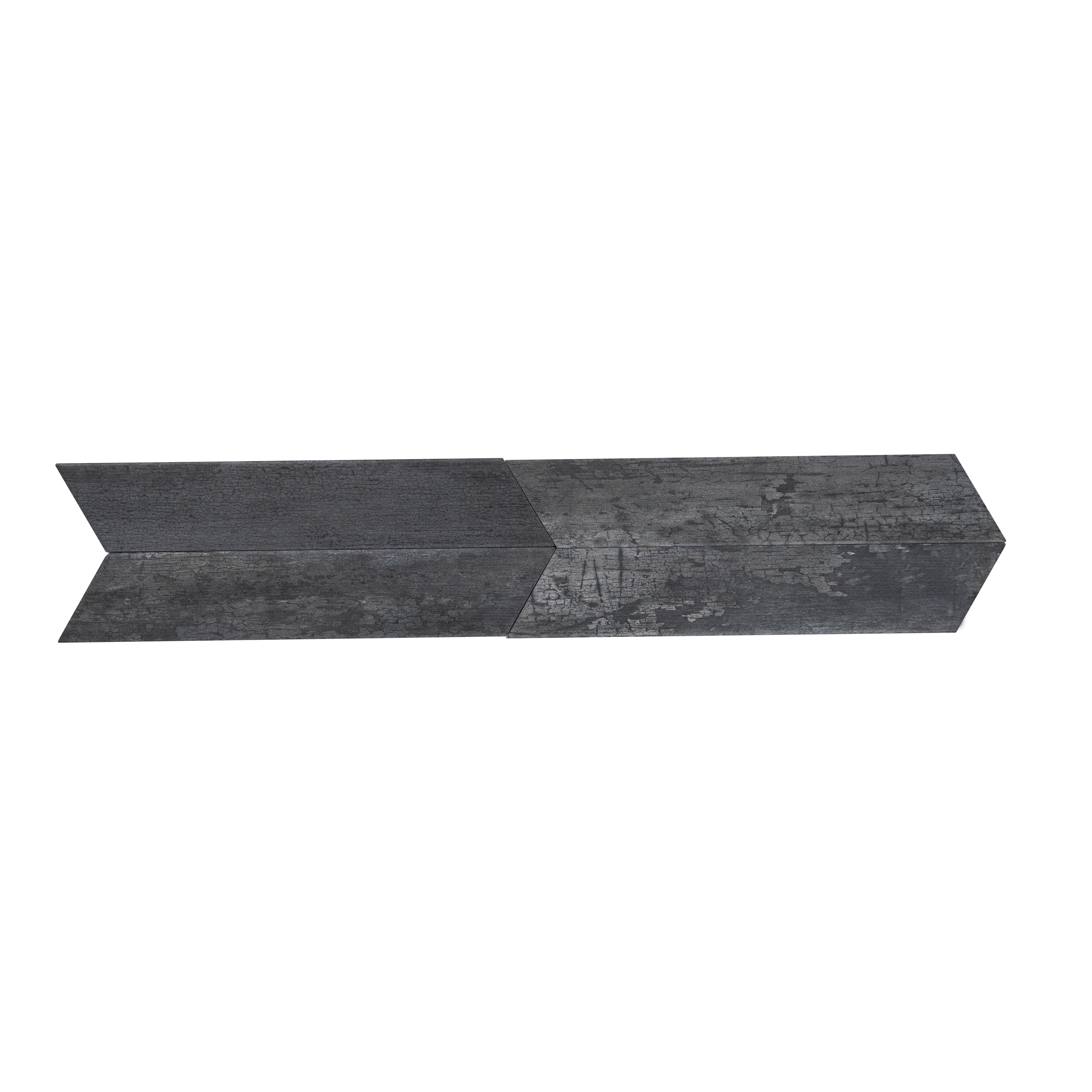 Subway Wooden Wall & Floor Tile TL 05233 C Edge Craft Nexa Black Chevron Edge 18 x 3 inch (450x80 mm) Vitrified Matte Finish - 8 mm | 48 Random Faces | Suitable for Accent / Feature Walls, Bathroom, Kitchen Wall & Backsplashes