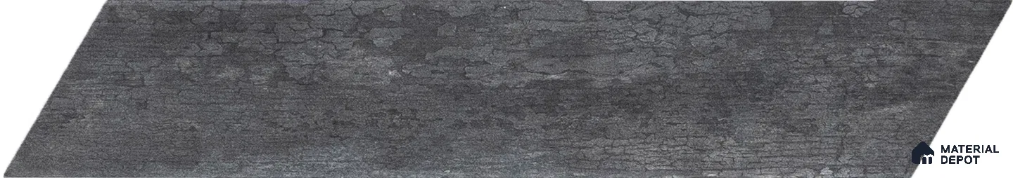Subway Wooden Wall & Floor Tile TL 05233 C Edge Craft Nexa Black Chevron Edge 18 x 3 inch (450x80 mm) Vitrified Matte Finish - 8 mm | 48 Random Faces | Suitable for Accent / Feature Walls, Bathroom, Kitchen Wall & Backsplashes