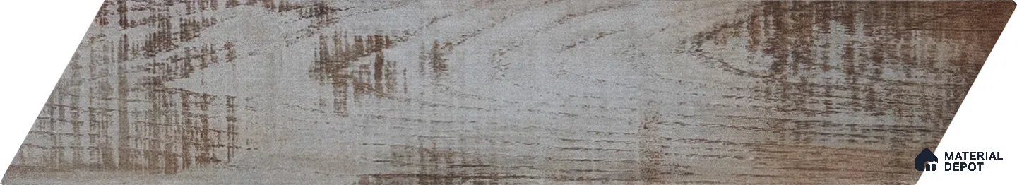 Subway Wooden Wall & Floor Tile TL 05233 D Edge Craft Serpent Swiss Chevron Edge 18 x 3 inch (450x80 mm) Vitrified Matte Finish - 8 mm | 50 Random Faces | Suitable for Accent / Feature Walls, Bathroom, Kitchen Wall & Backsplashes