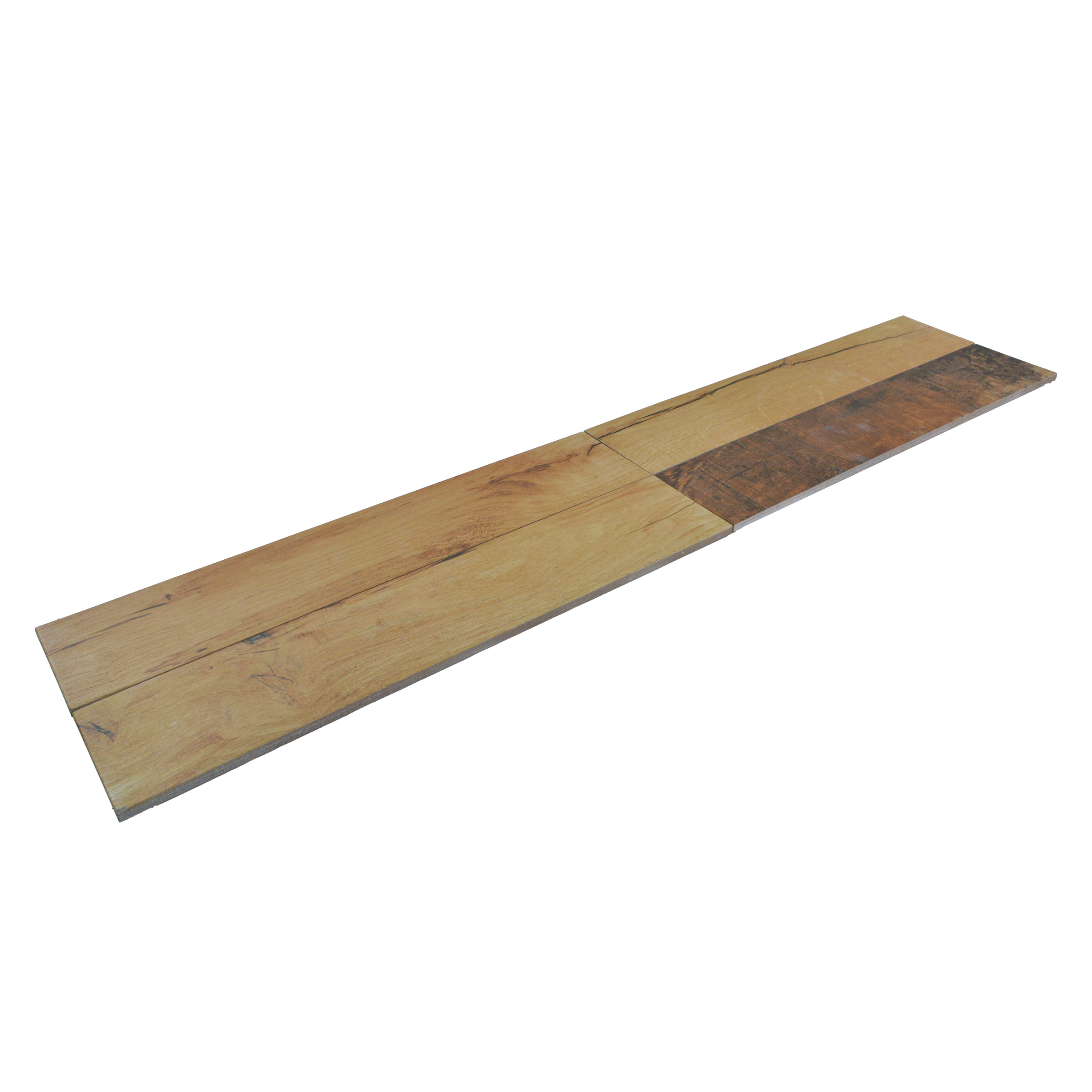 Subway Wooden Wall & Floor Tile TL 05233 J Edge Craft Driftwood Square Edge 20 x 4 inch Vitrified Matte Finish - 8 mm | 24 Random Faces | Suitable for Accent / Feature Walls, Bathroom, Kitchen Wall & Backsplashes