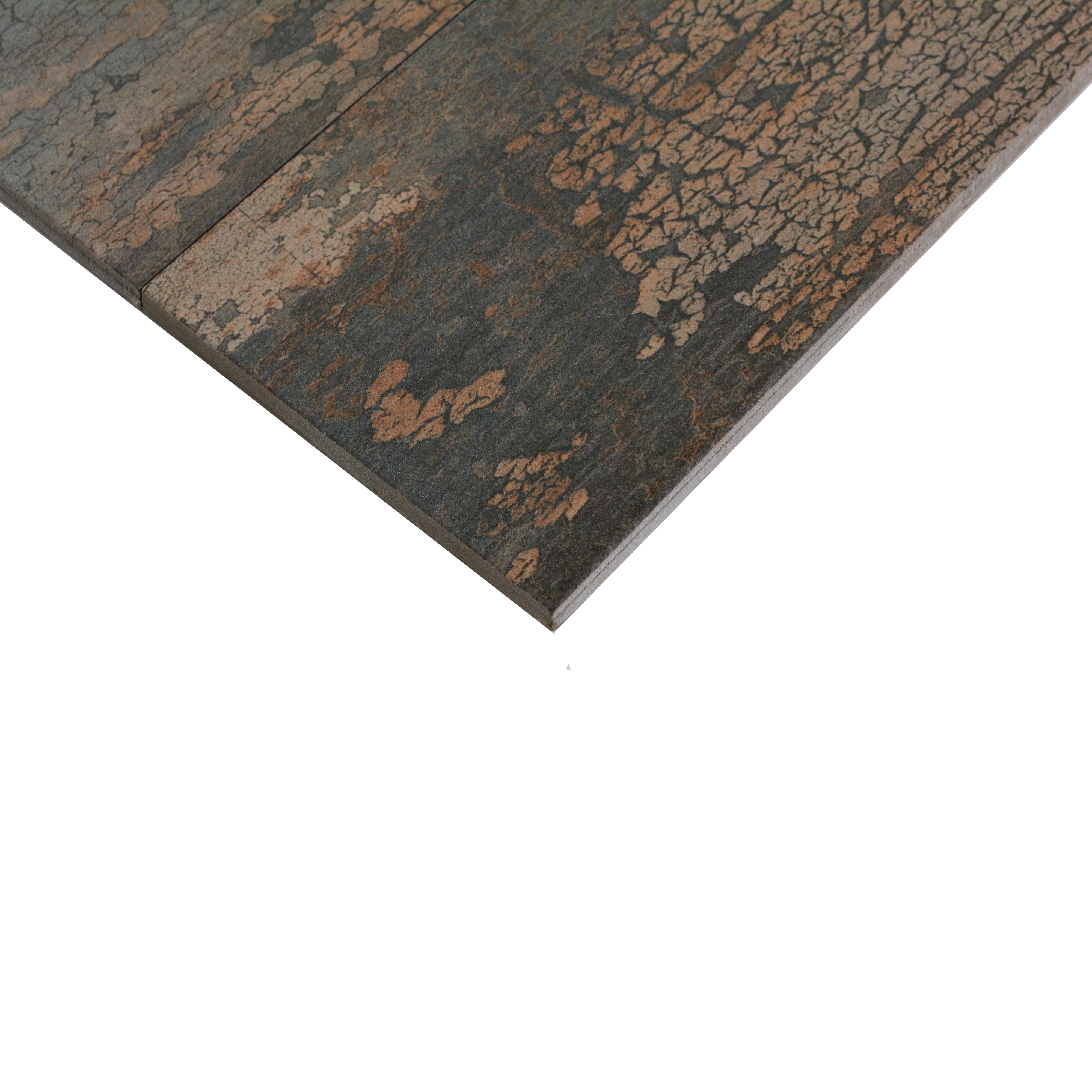 Subway Wooden Wall & Floor Tile TL 05233 M Edge Craft Thunder Terra Square Edge 20 x 4 inch Vitrified Matte Finish - 8 mm | 48 Random Faces | Suitable for Accent / Feature Walls, Bathroom, Kitchen Wall & Backsplashes
