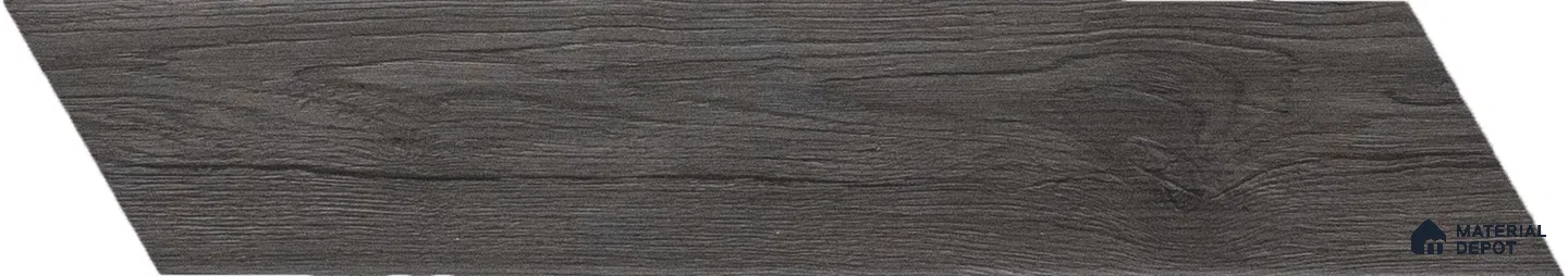 Subway Wall & Floor Tile TL 05233 P Edge Craft Dark Oak Chevron Edge 18 x 3 inch (450x80 mm) Vitrified Matte Finish - 8 mm | Random Design | Suitable for Accent / Feature Walls, Bathroom, Kitchen Wall & Backsplashes