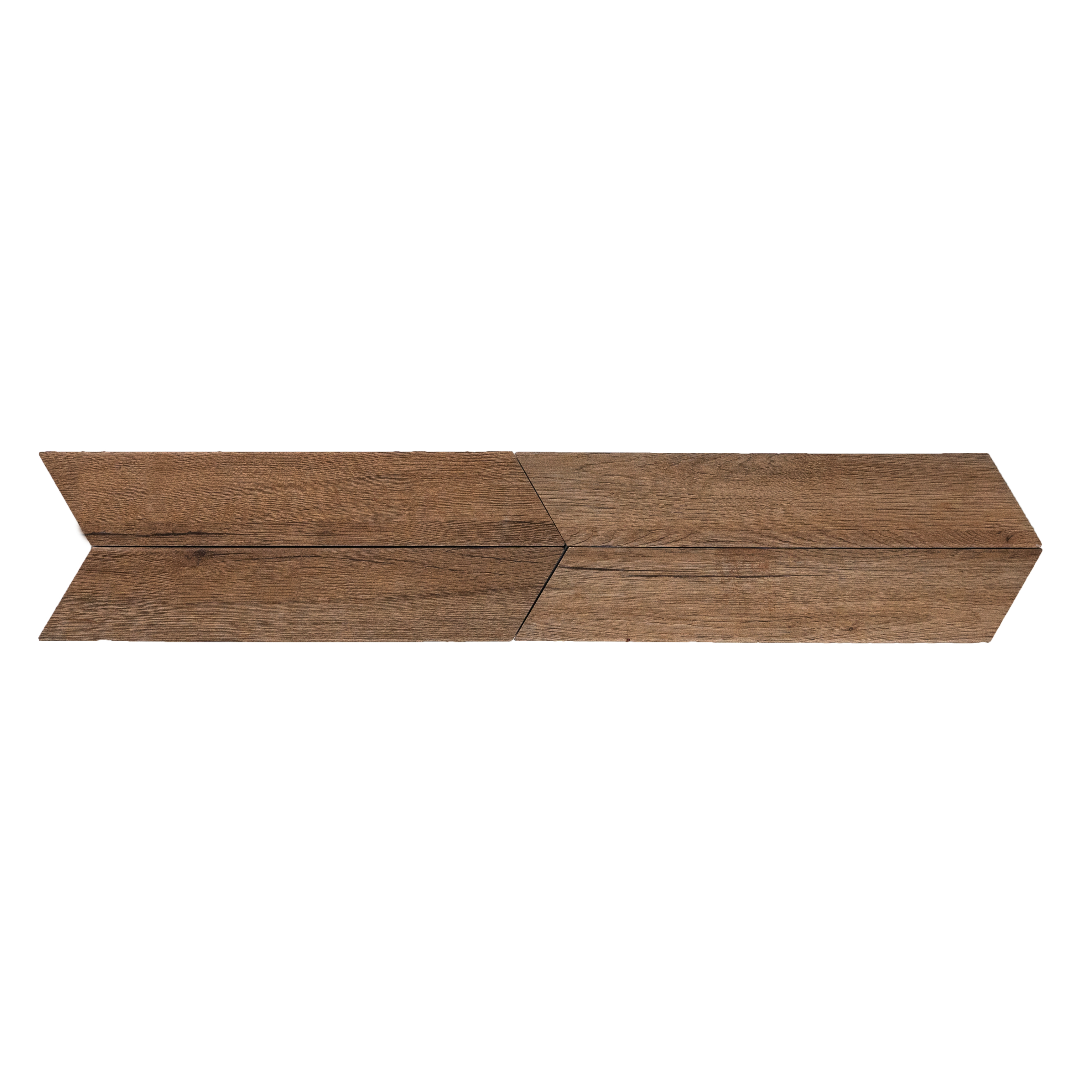Subway Wall & Floor Tile TL 05233 S Edge Craft Thunder Taupe Chevron Edge 18 x 3 inch (450x80 mm) Vitrified Matte Finish - 8 mm | Random Design | Suitable for Accent / Feature Walls, Bathroom, Kitchen Wall & Backsplashes