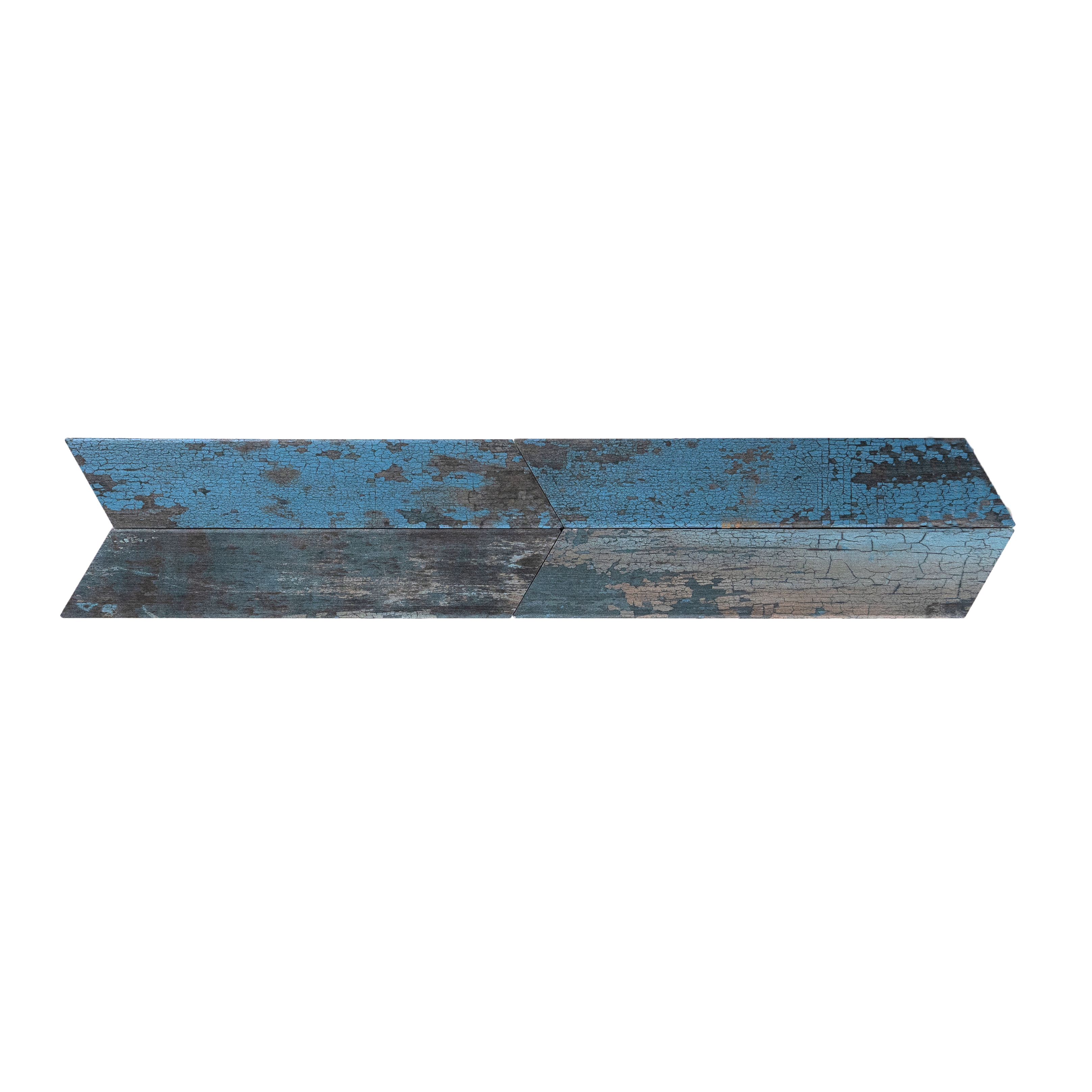 Subway Metallic Wall & Floor Tile TL 05233 Edge Craft Trench Turquoise Chevron Edge 18 x 3 inch (450x80 mm) Vitrified Matte Finish - 8 mm | 48 Random Faces | Suitable for Accent / Feature Walls, Bathroom, Kitchen Wall & Backsplashes
