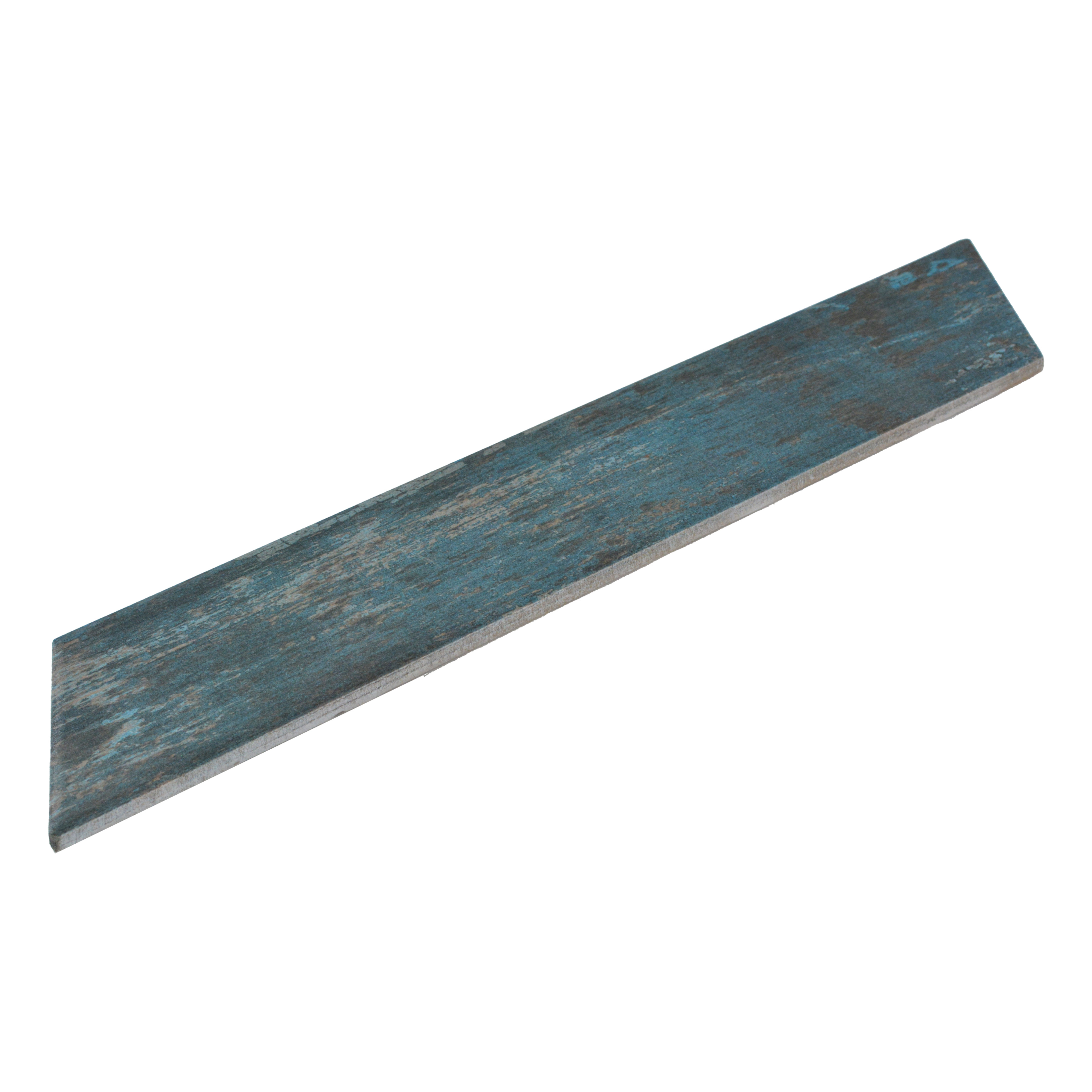 Subway Metallic Wall & Floor Tile TL 05233 Edge Craft Trench Turquoise Chevron Edge 18 x 3 inch (450x80 mm) Vitrified Matte Finish - 8 mm | 48 Random Faces | Suitable for Accent / Feature Walls, Bathroom, Kitchen Wall & Backsplashes