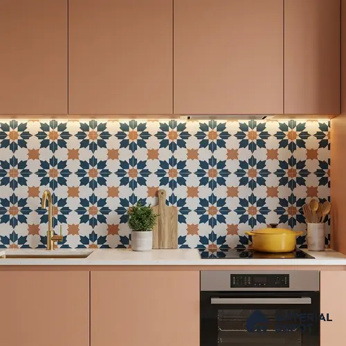 Subway Moroccan Wall & Floor Tile TL 05246 Merida Crystal Cove 8 x 8 inch Vitrified Matte Finish - 8 mm | 4 Random Faces | Suitable for Accent / Feature Walls, Bathroom, Kitchen Wall & Backsplashes | Please Expect a Slight Variation of Pattern