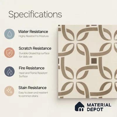 Moroccan Wall & Floor Tile TL 05286 Zellige Noir Brown Square Multi Colour 1 ft x 1 ft Porcelain Matte Finish - 9 mm | Suitable for Kitchen, Bathroom, Balcony | Please Expect a Slight Variation of Pattern