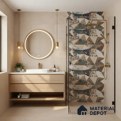 3D Wall Tile TL 05289 B Splendore Trina Illusions Highlighter 2 ft x 1 ft Ceramic Matte Finish - 9 mm | Suitable for Kitchen, Bathroom & Balcony Walls