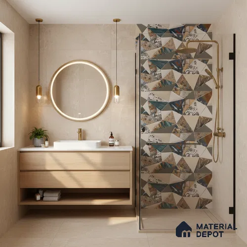 3D Wall Tile TL 05289 B Splendore Trina Illusions Highlighter 2 ft x 1 ft Ceramic Matte Finish - 9 mm | Suitable for Kitchen, Bathroom & Balcony Walls