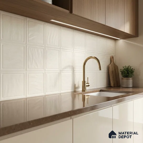 Faux Subway Wall Tile TL 05290 Splendore Mersalite Light 2 ft x 1 ft Ceramic Matte Finish - 9 mm | Suitable for Kitchen, Bathroom & Balcony Walls | Please Expect a Slight Variation of Pattern
