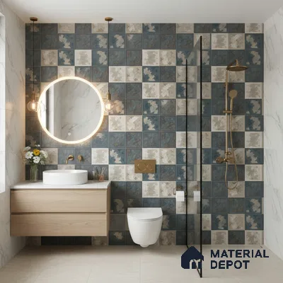 Abstract Wall Tile TL 05290 B Splendore Mersalite Highlighter 2 ft x 1 ft Ceramic Matte Finish - 9 mm | Suitable for Kitchen, Bathroom & Balcony Walls (Sample)