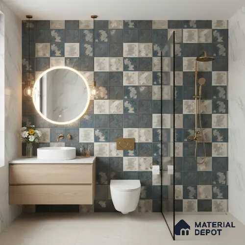 Abstract Wall Tile TL 05290 B Splendore Mersalite Highlighter 2 ft x 1 ft Ceramic Matte Finish - 9 mm | Suitable for Kitchen, Bathroom & Balcony Walls