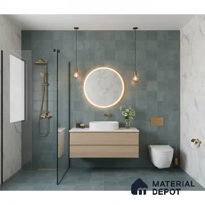 Faux Subway Wall Tile TL 05290 C Splendore Mersalite Dark 2 ft x 1 ft Ceramic Matte Finish - 9 mm | Suitable for Kitchen, Bathroom & Balcony Walls | Please Expect a Slight Variation of Pattern (Sample)