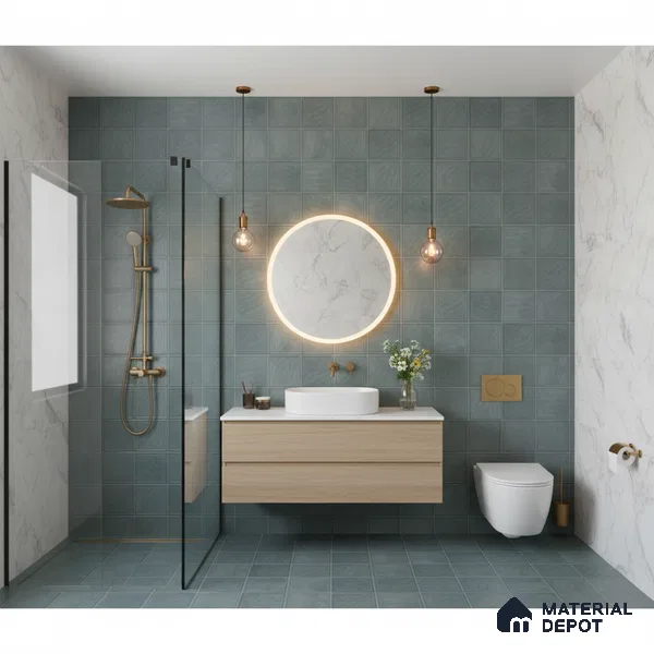 Faux Subway Wall Tile TL 05290 C Splendore Mersalite Dark 2 ft x 1 ft Ceramic Matte Finish - 9 mm | Suitable for Kitchen, Bathroom & Balcony Walls | Please Expect a Slight Variation of Pattern (Sample)