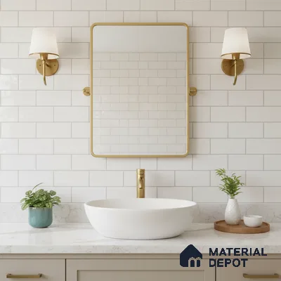 Faux Subway Wall Tile TL 05293 B Splendore Linea Gris 2 ft x 1 ft Ceramic Glossy Finish - 9 mm | Suitable for Kitchen, Bathroom & Balcony Walls | Please Expect a Slight Variation of Pattern (Sample)